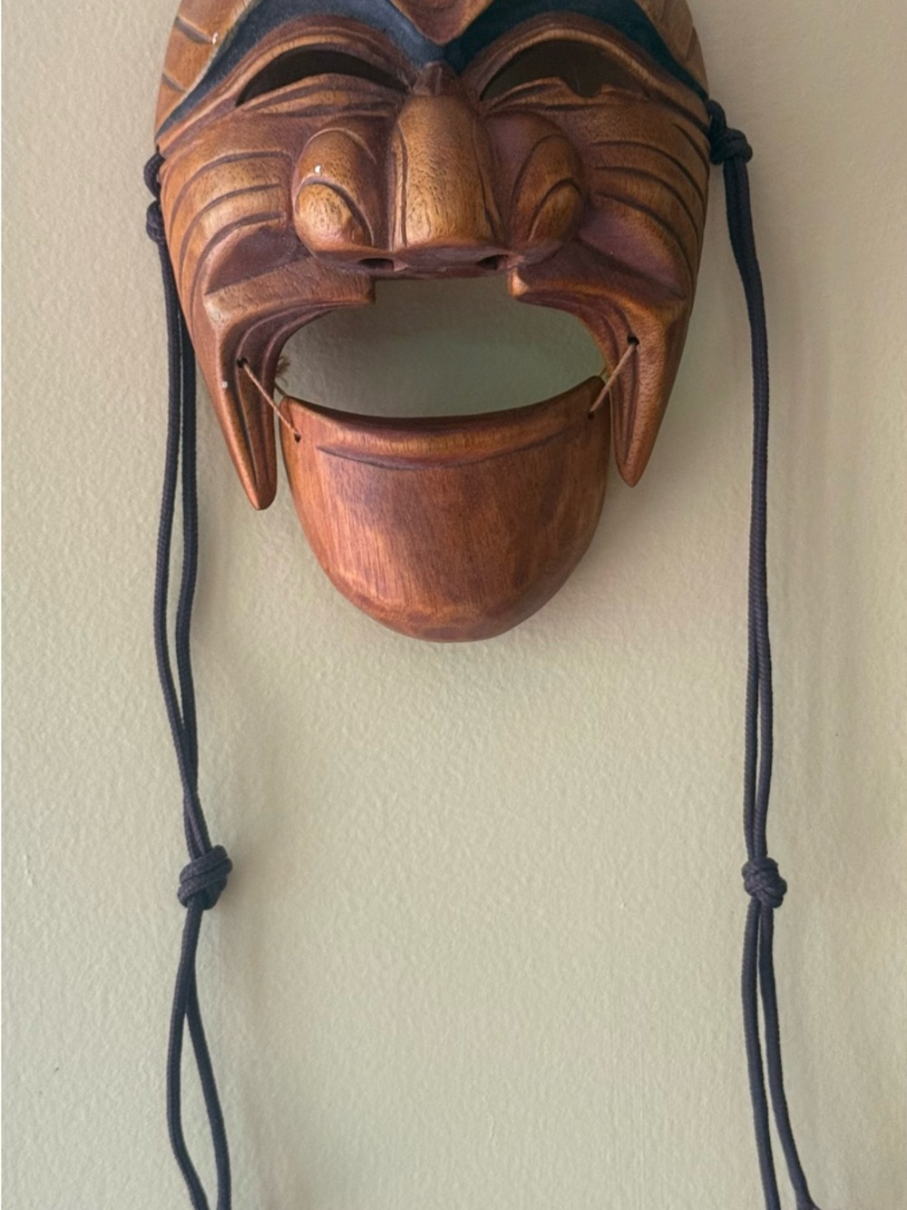 Vintage Korean Hahoe Tal Mask – "Jung" (The Monk) – Hand-Carved Wood 8”